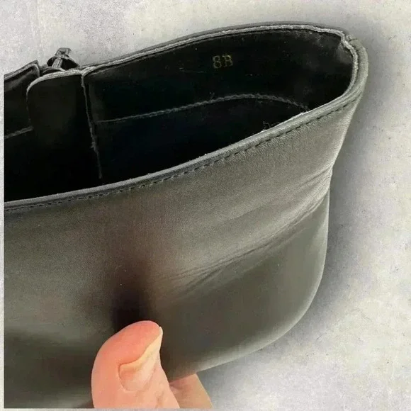 Details high heel booties black leather women's size 8B - Picture 9 of 11